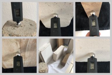 Das GANN HYDROMETTE Compact B Feuchtigkeitsmessgerät an Beton, Kalksandstein, Ziegel, Holz und Porenbeton mit Messwerten in DIGITS