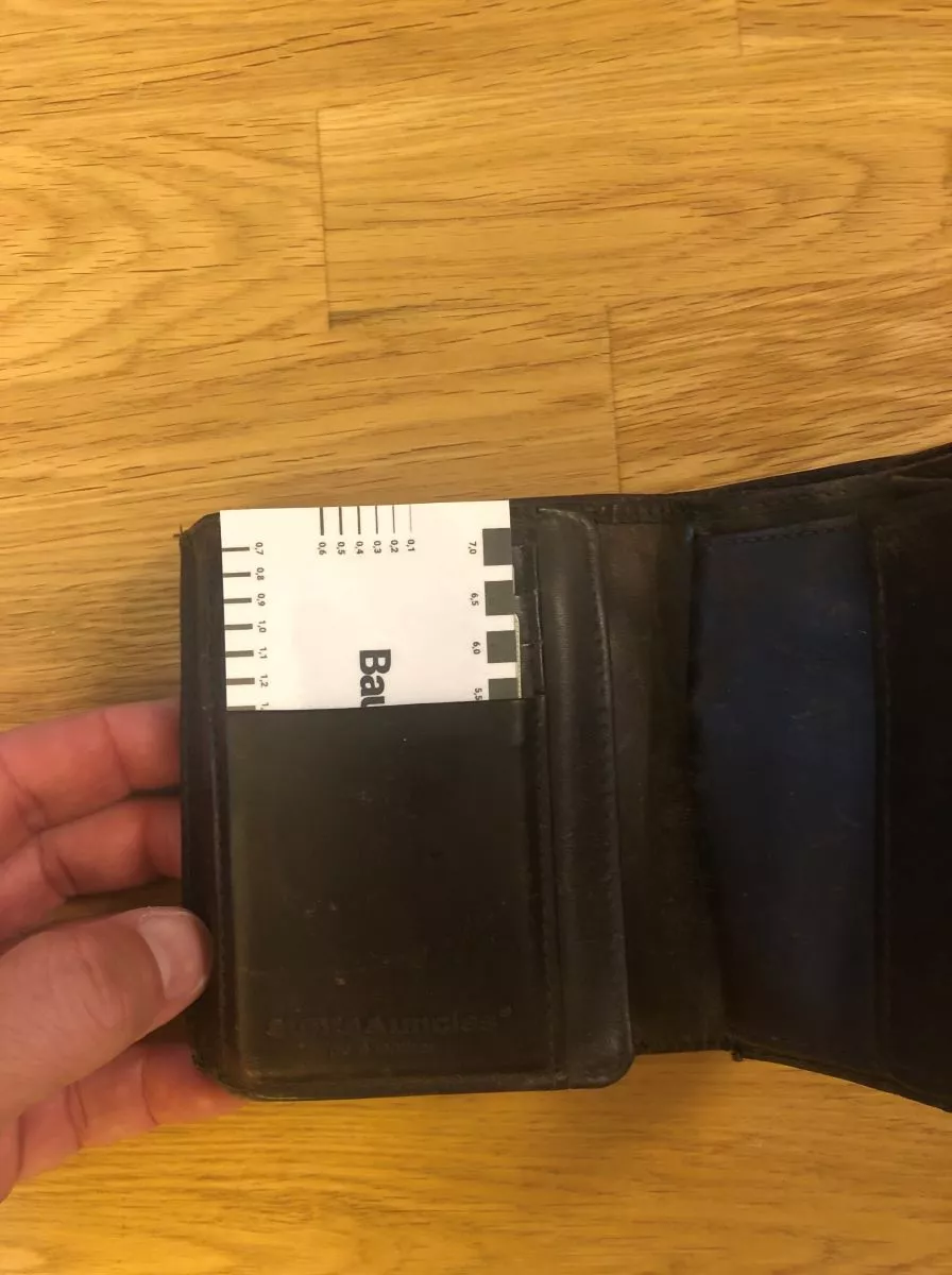 Rissbreitenkarten Portmonee